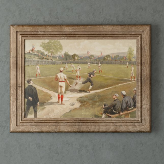 Poster du jeu de baseball vintage des années 1800 (Créateur téléchargé)