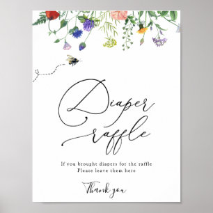Poster du jeu de douche à rayures fleur sauvage