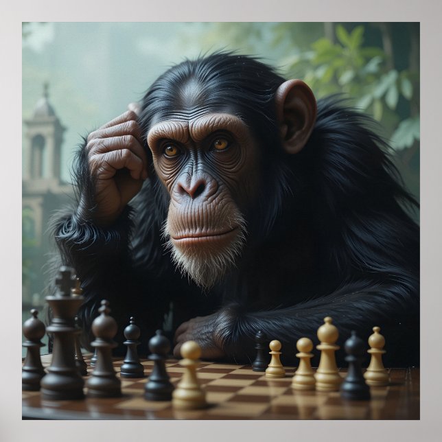 Poster du jeu d'échecs Chimp (Devant)