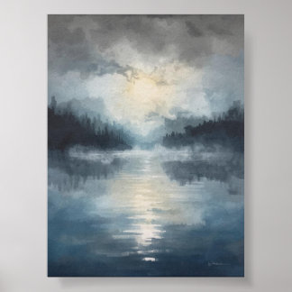 Poster du lac Misty Moonlit