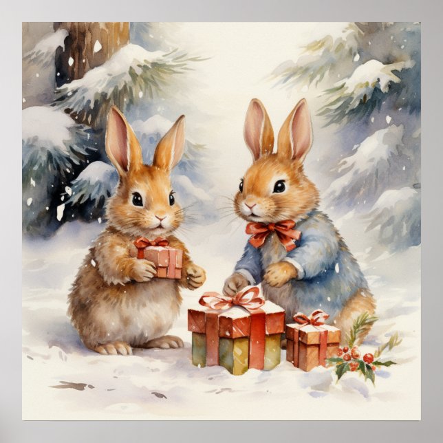 Poster du lapin de Noël (Devant)