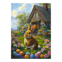 Poster du lapin de Pâques mignon