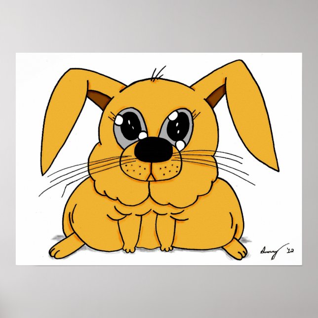 Poster du lapin gras mignon (Devant)