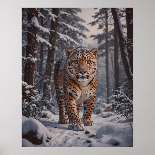 Poster du léopard d'hiver (Devant)