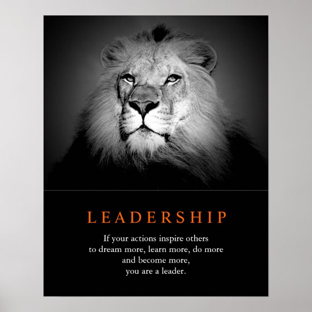 Poster du lion de leadership motivationnel tendanc (Devant)