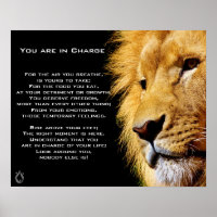 Poster du lion en charge