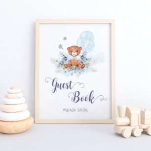 Poster du livre d'invité du Baby shower Teddy Bear