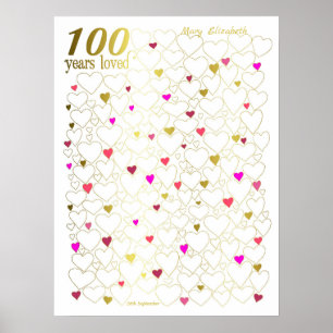 Poster du livre d'or 100th Birthday - 100 Years Lo