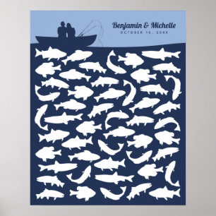 Poster du livre d'or de pêche - 50 signatures