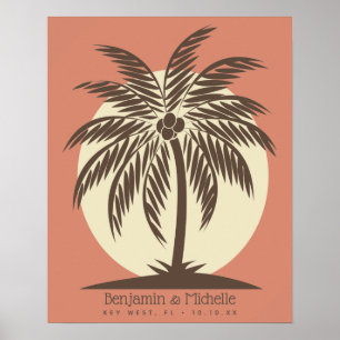 Poster du livre d'or Palm Tree - 100 espaces