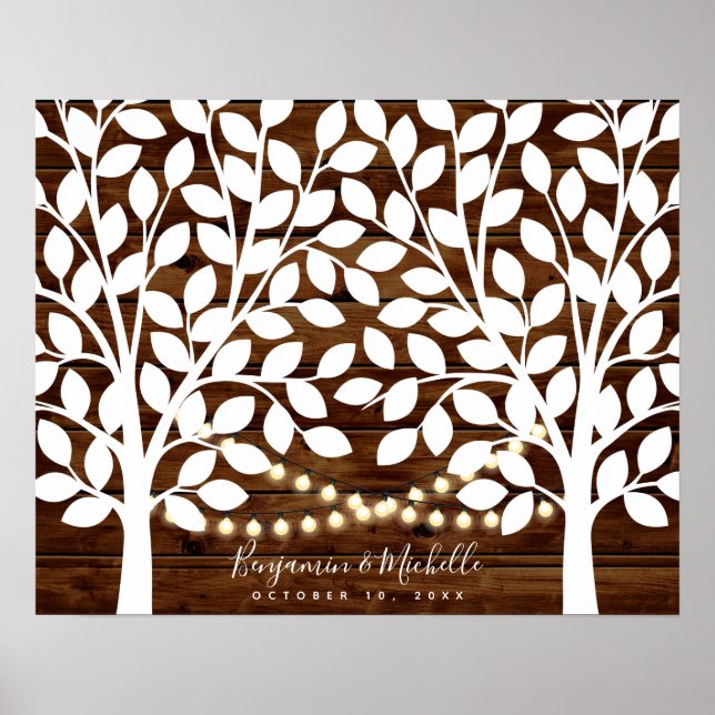Poster du livre d'or Rustic Lights - 100 signature (Devant)