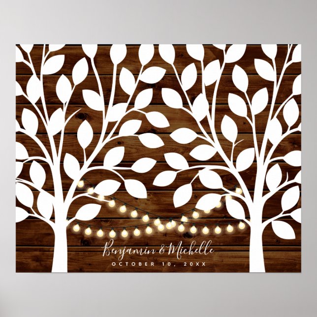 Poster du livre d'or Rustic Lights - 50 signatures (Devant)