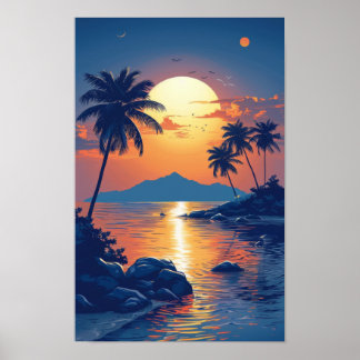 Poster du logo de l'île tropicale