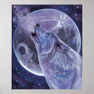 Poster du loup - Loup solitaire par Michaeline McD