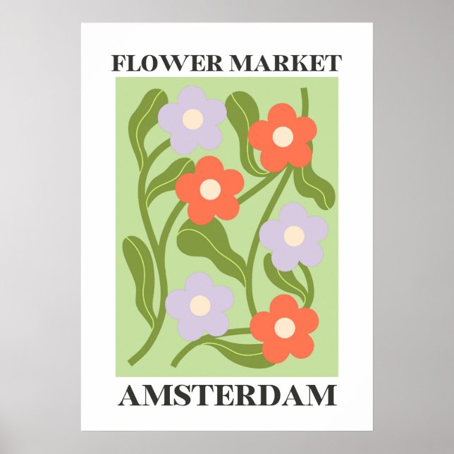 Poster du marché aux fleurs pour décoration maison (Devant)