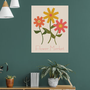 Poster du marché aux fleurs Retro Daisy