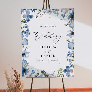 Poster du Mariage Boho Fleur sauvage en Aquarelle 
