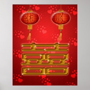Poster du Mariage chinois Double Bonheur