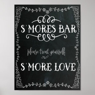 Poster du Mariage de décoration du bar S'Mores