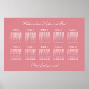 Poster du Mariage de table Blush Pink 10