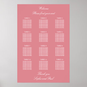 Poster du Mariage de table Blush Pink 12