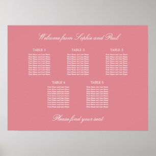 Poster du Mariage de table Blush Pink 5