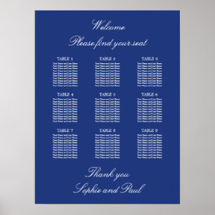 Poster du Mariage de table en bleu foncé 9