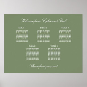 Poster du Mariage de table Sage Green 5