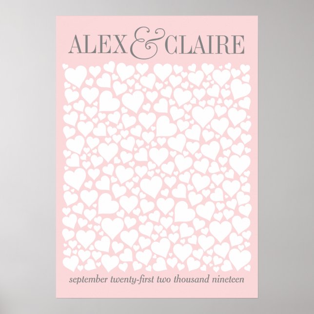 Poster du mariage Heart Guestbook - CHOISISSEZ VOT (Devant)