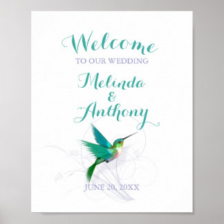 Poster du Mariage Hummingbird Swirl