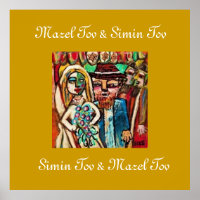 Poster du Mariage juif Mazel Tov & Simin Tov