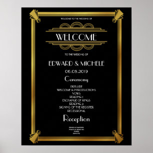 Poster du mariage Mariage Art Déco Gatsby