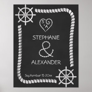 Poster du Mariage nautique Chalkboard