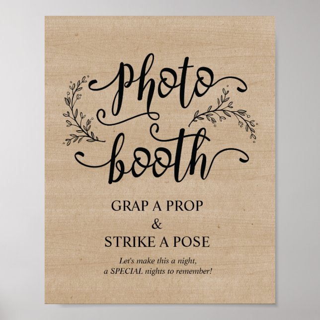 Poster du Mariage photo Rustic Vines (Devant)