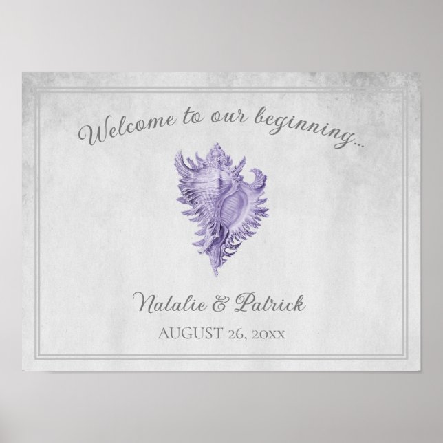 Poster du Mariage Purple Conch Shell (Devant)