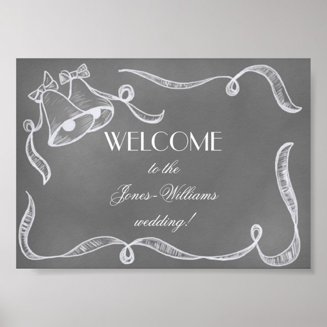 Poster du Mariage vintage Chalkboard (Devant)