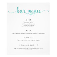 Poster du menu de la barre de Mariages bleu et bla