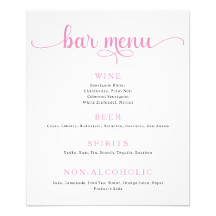 Poster du menu de la barre de Mariages violet et b