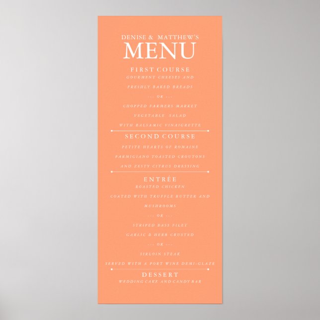 Poster du menu Mariage Cantaloue 4" x 9" (Devant)