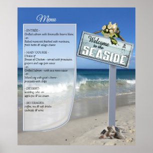 Poster du menu Mariage Plage