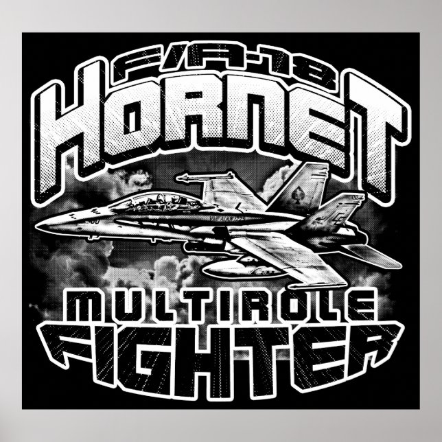 Poster du Modèle de l'affiche F/A-18 Hornet (Devant)