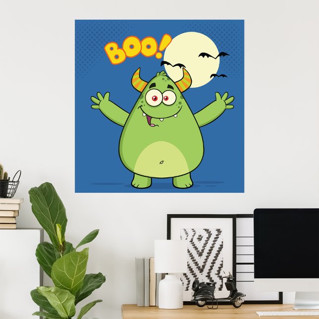 Poster du monstre d'Halloween vert (Créateur téléchargé)