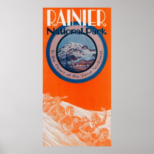 Poster du mont Rainier - Drapeau (Devant)