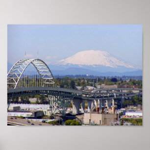 Poster du Mont St Helens et du pont Fremont
