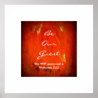 Poster du mot de passe WIFI dans la chambre d'hôte