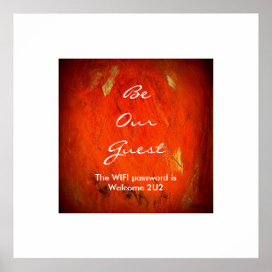Poster du mot de passe WIFI dans la chambre d'hôte