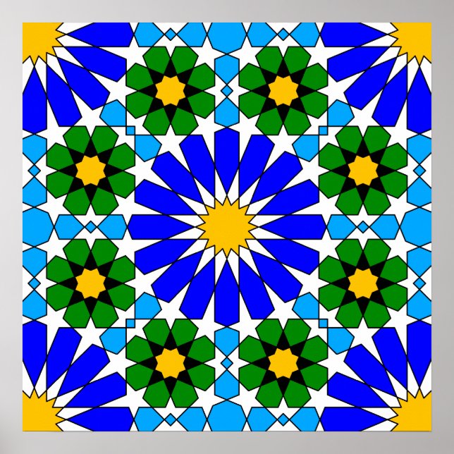 Poster du motif géométrique islamique (Devant)