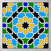 Poster du motif géométrique islamique