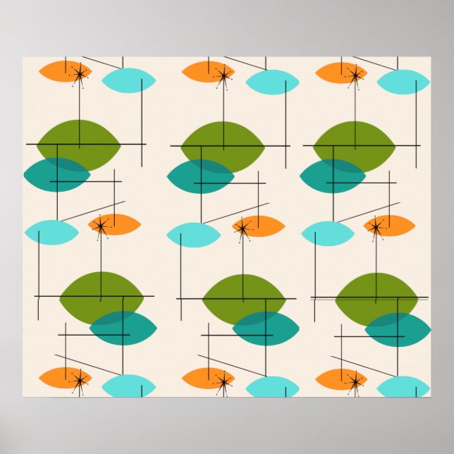 Poster du Motif mobile Retro Atomic (Devant)