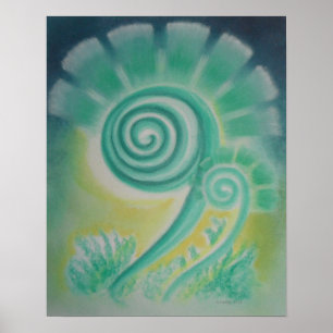 Poster du Motif Pastel Fiddle Head Fern Energy
